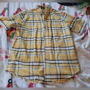 Towncraft Yellow and Black Plaid Men's Shirt